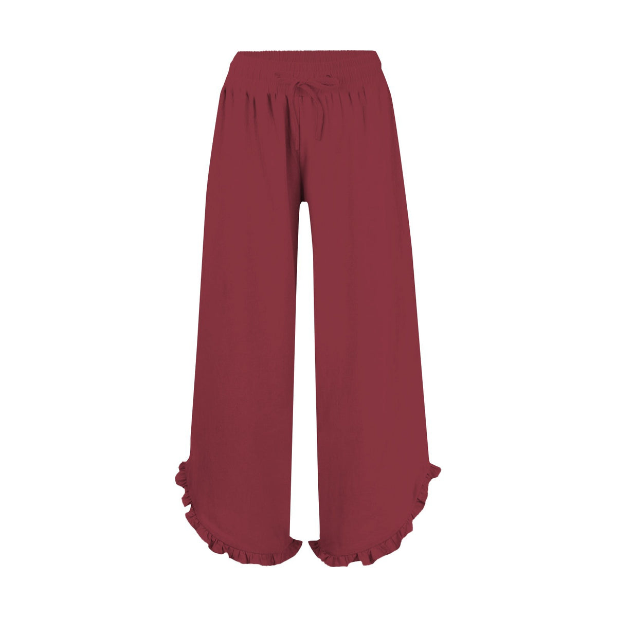 Women's High Waist Pleating Irregular Trousers Cotton Linen Casual Pants