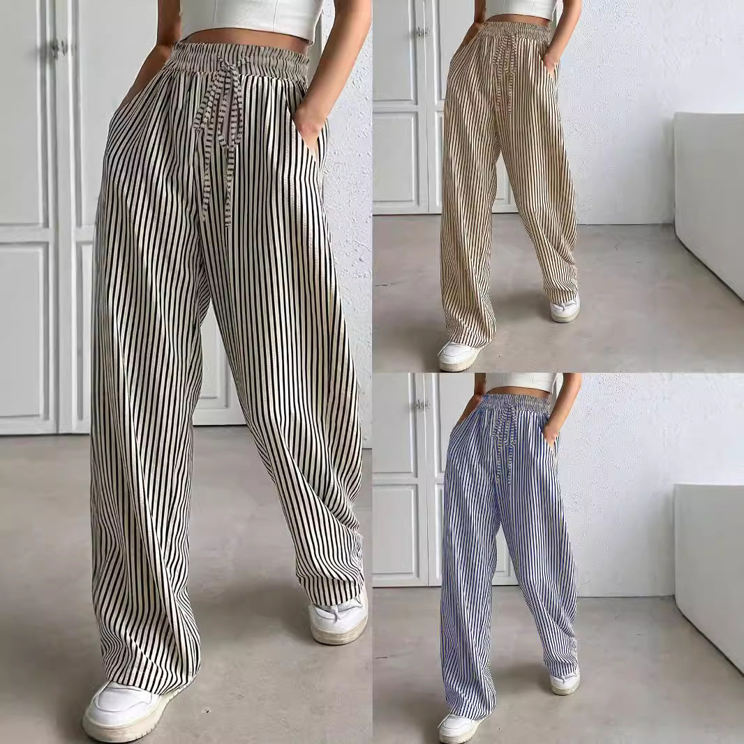Charming Durable Trendy Women's Striped Trousers Casual Pants