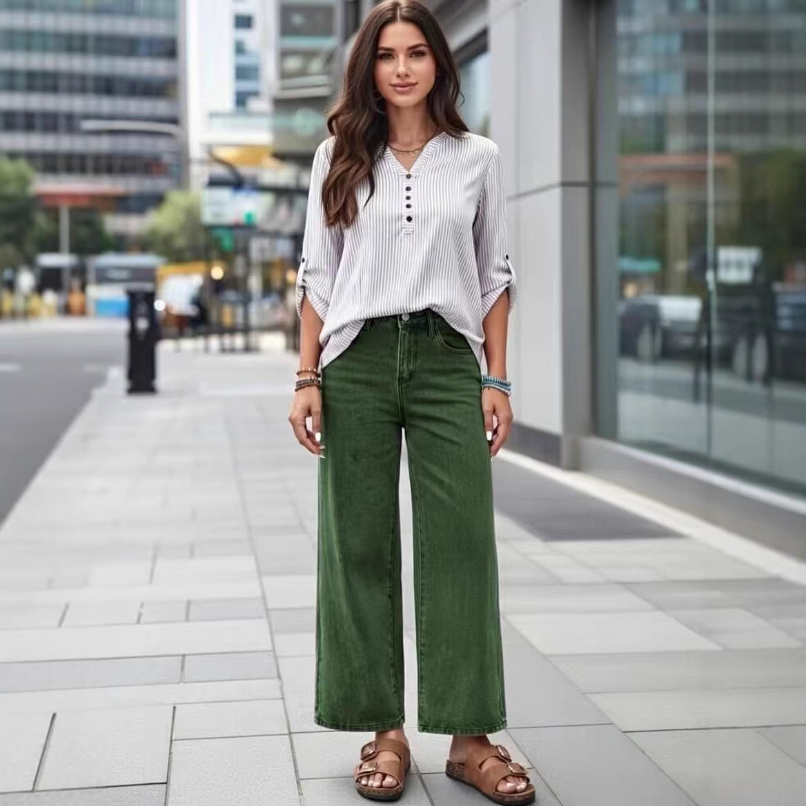 Women's Straight High-quality Denim Trousers Create Fashionable Beautiful Women's Jeans