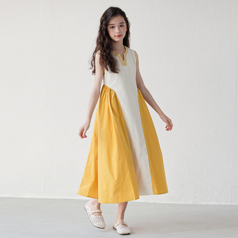 Summer Sleeveless Cute Princess Medium Big Swing Children's Dress
