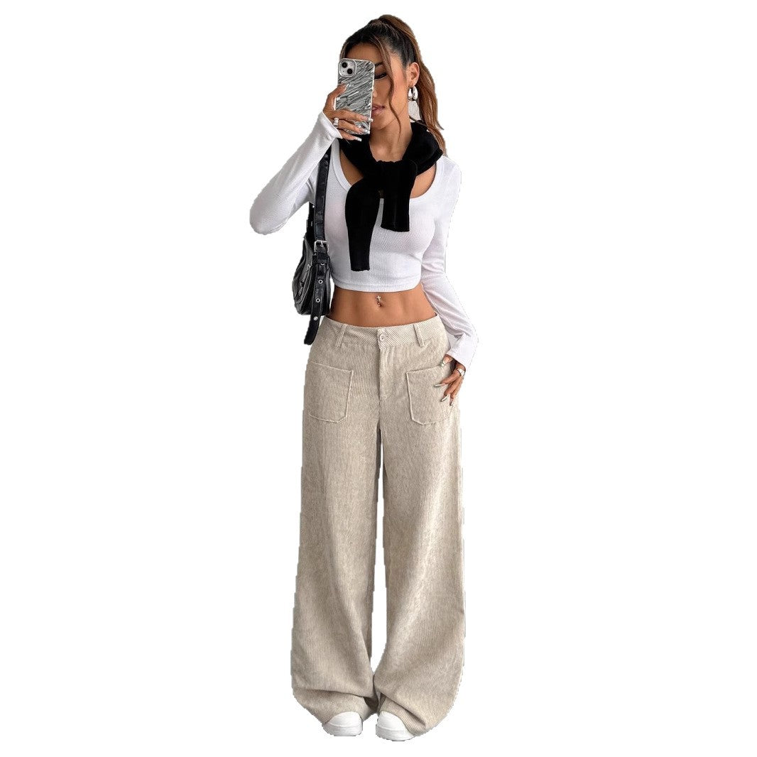 Women's Corduroy Loose Fashion Drape Skinny Casual Pants