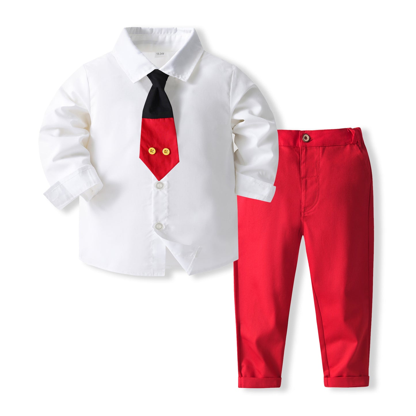 Children's Summer Clothing Korean Handsome Tie Solid Color Children's Suit