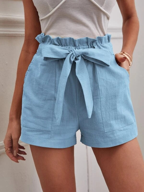 Women's Loose Linen Leisure Pocket Solid Color Large High Waist Wide Casual Pants