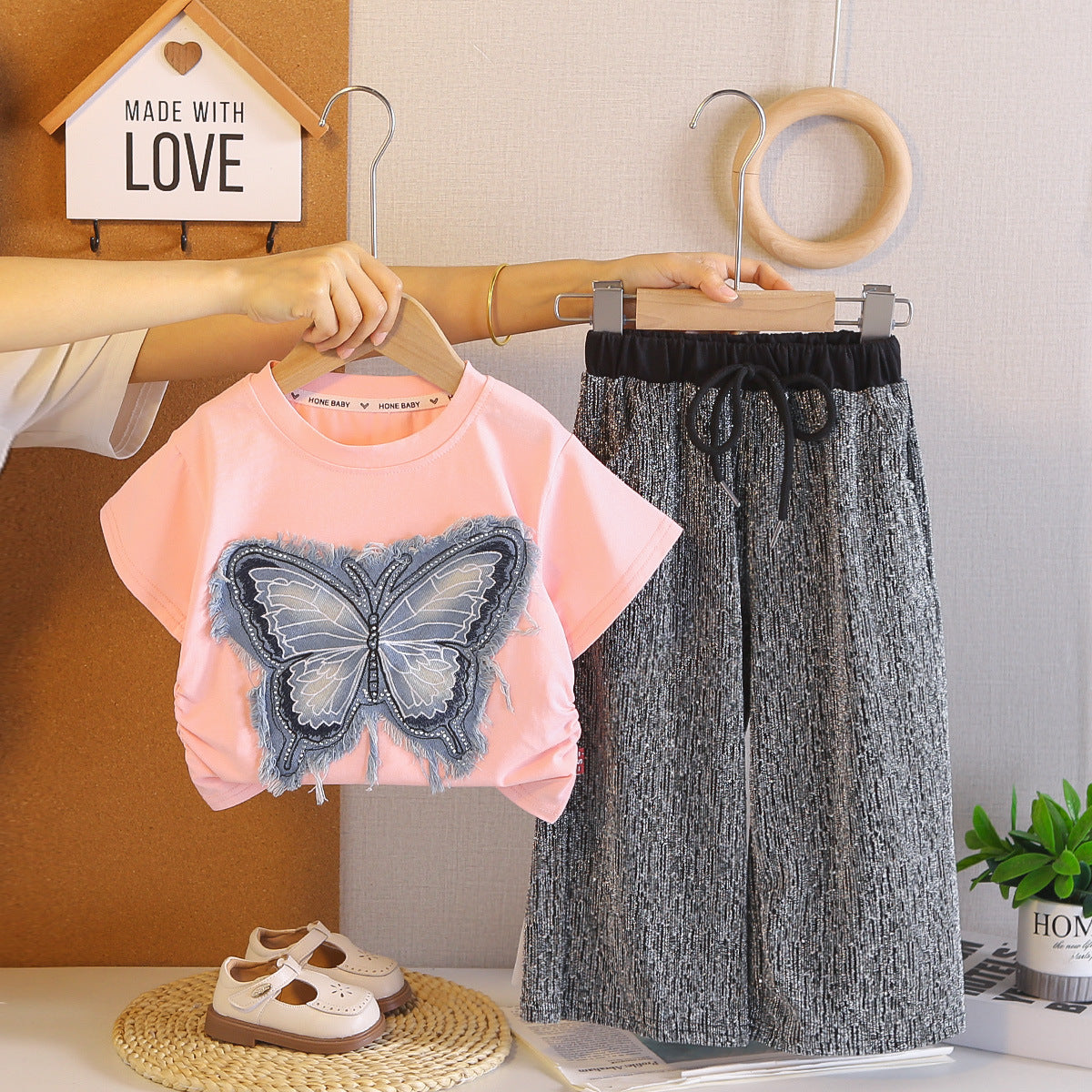 Children's Summer Fashion Short-sleeved Trousers Two-piece Tide Children's Suit