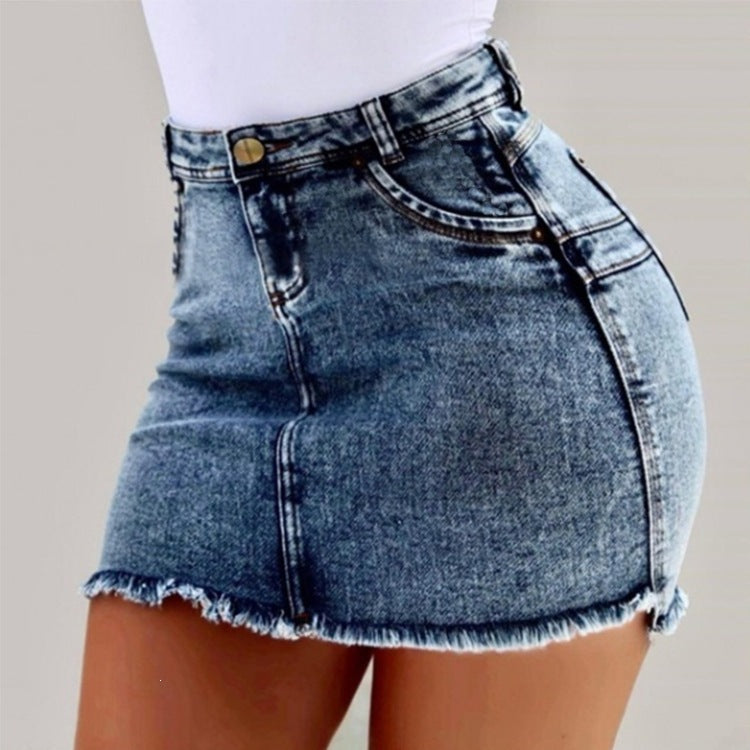 Women's Fashion Summer Sexy Graceful Denim Package Skirt