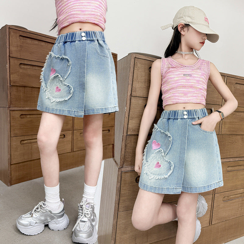 Denim Shorts Older Summer Wear Western Style Hot Children's Pants