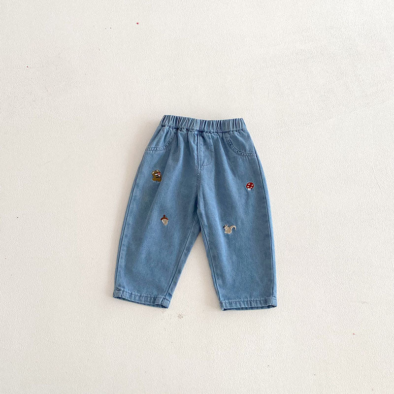Children's Clothing Boys Fashionable Cartoon Jeans Outer Wear Children's Pants