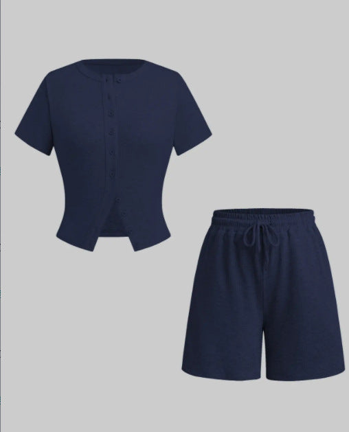 Women's Summer Short-sleeved Sexy Hot Style Fashion Casual Suit