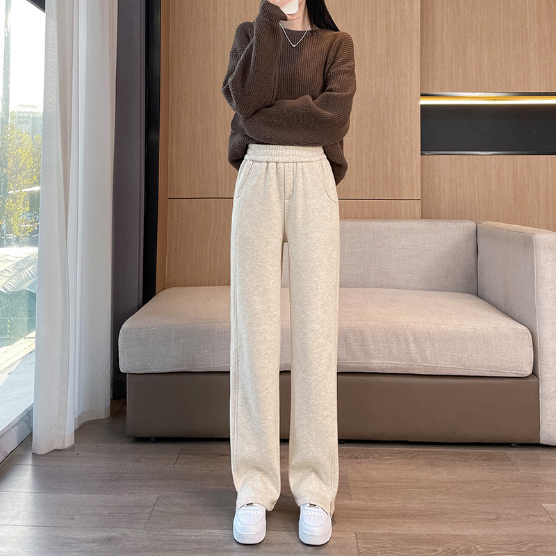 Innovative Women's Thick Fleece-lined Fashion Straight Casual Pants