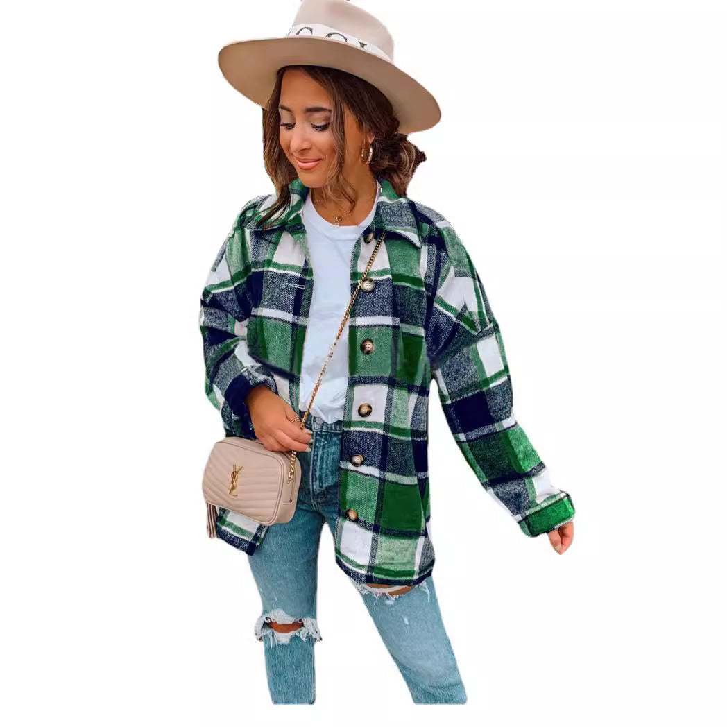 Women's Street Temperament Long Sleeve Lapel Loose Coats
