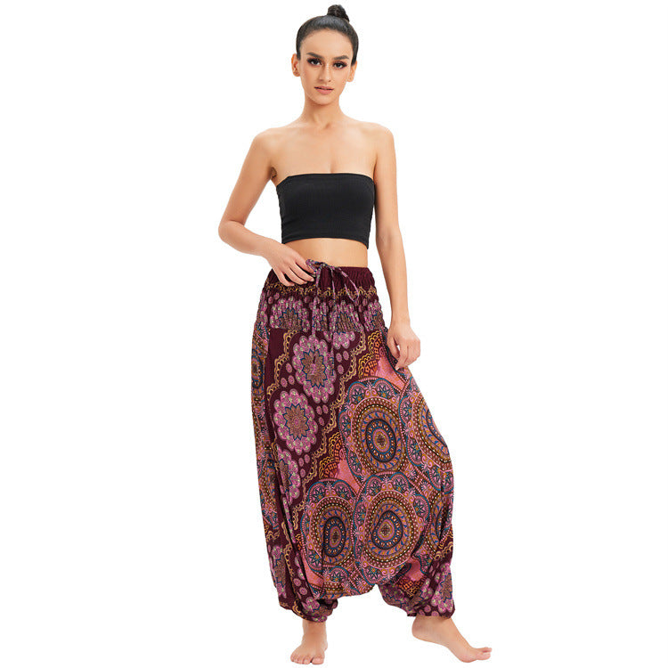 Yoga Clothes Bohemian Big Crotch Ethnic Casual Pants