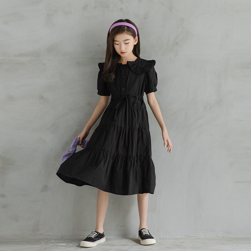 Style Rope Waist Lace Collar Cake Princess Children's Dress