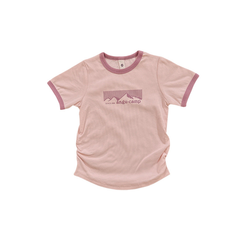 Children's Short-sleeved Clothing Slim Fit Peplum Top Children's T-shirt