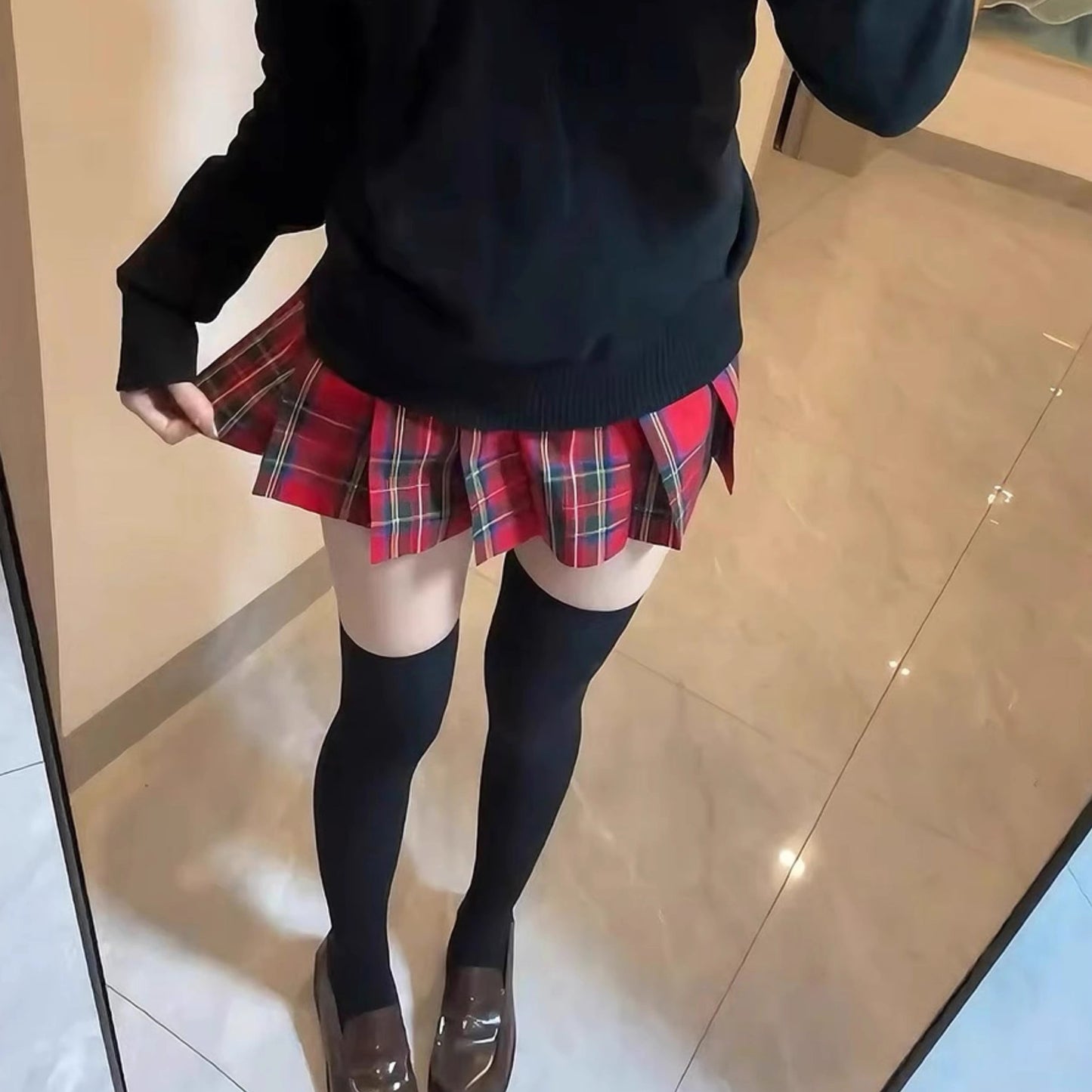 Women's Pepper Christmas Atmosphere For Schools Plaid Skirt