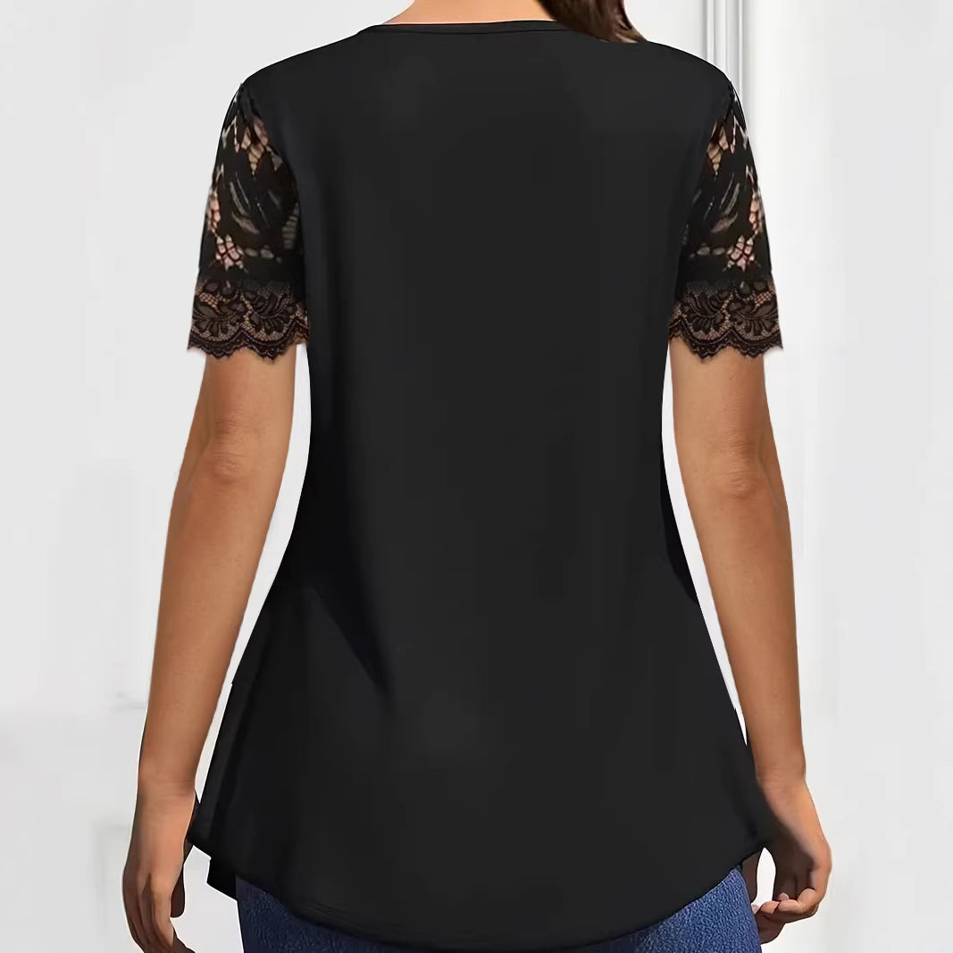 Women's Solid Color Ruffled Sleeves Shirt Modal Women's T-shirt