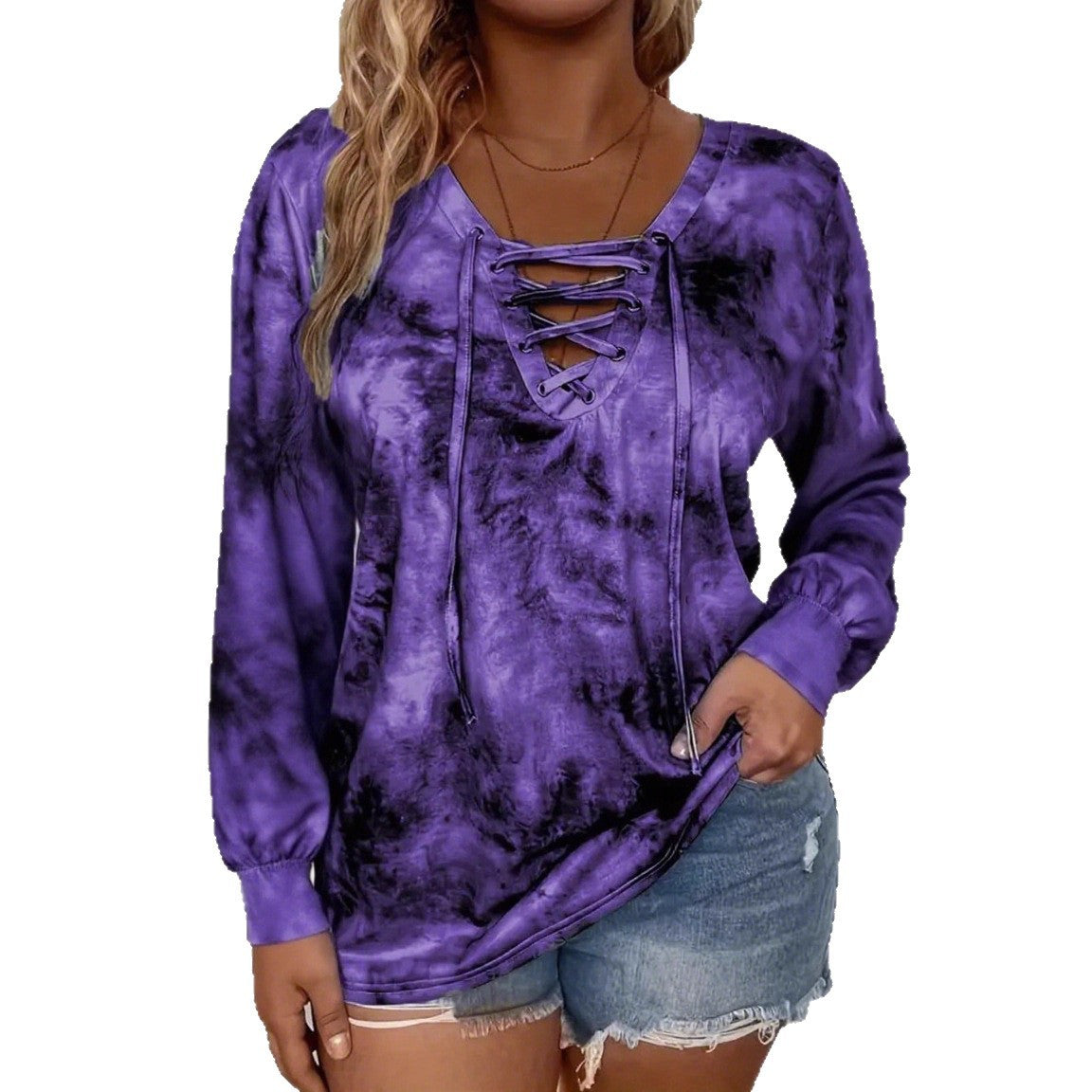 Women's Spring Printing Casual Long Sleeve Elegant Large Size T-shirt