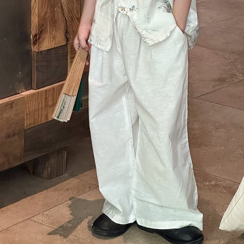 Children's Han Chinese Clothing Summer Short-sleeved Antique Children's Suit