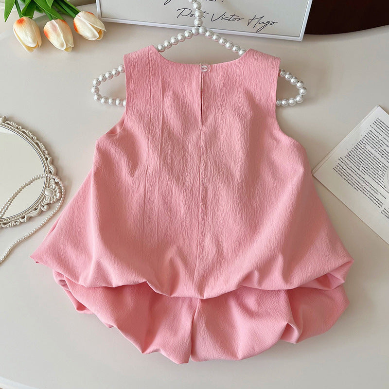 Summer Bowknot Cute Fashionable Sleeveless Bud Vest Children's Dress