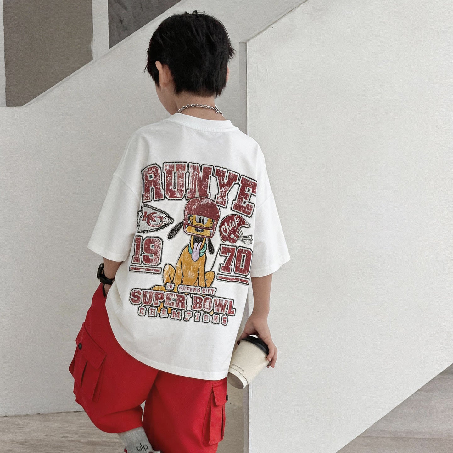 Boy's Short-sleeved Summer Wear Loose Top Boy Half Children's T-shirt