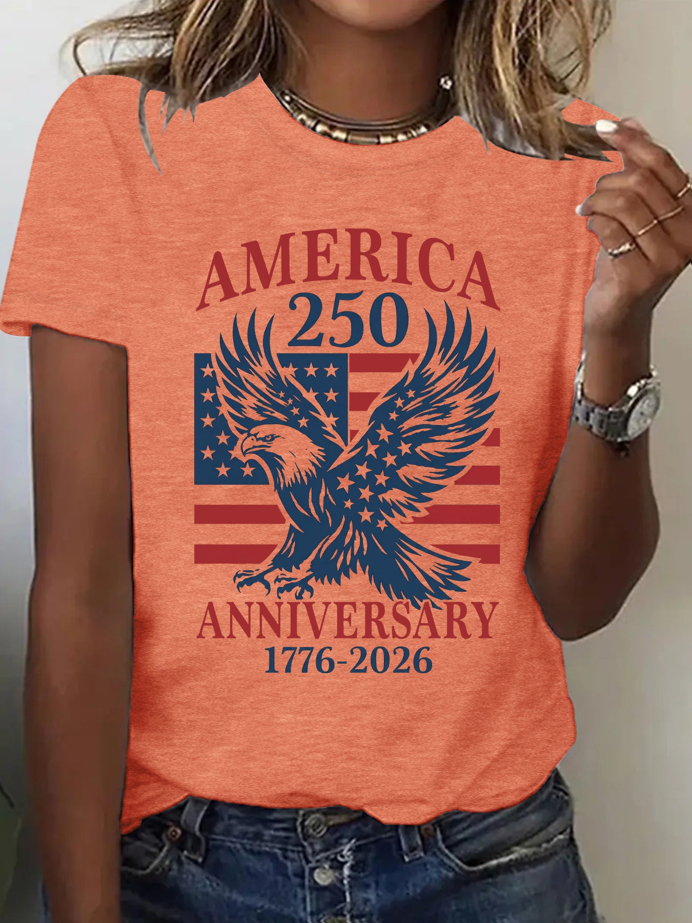 Women's Short-sleeved Shirt With Patriotism The Theme Women's T-shirt