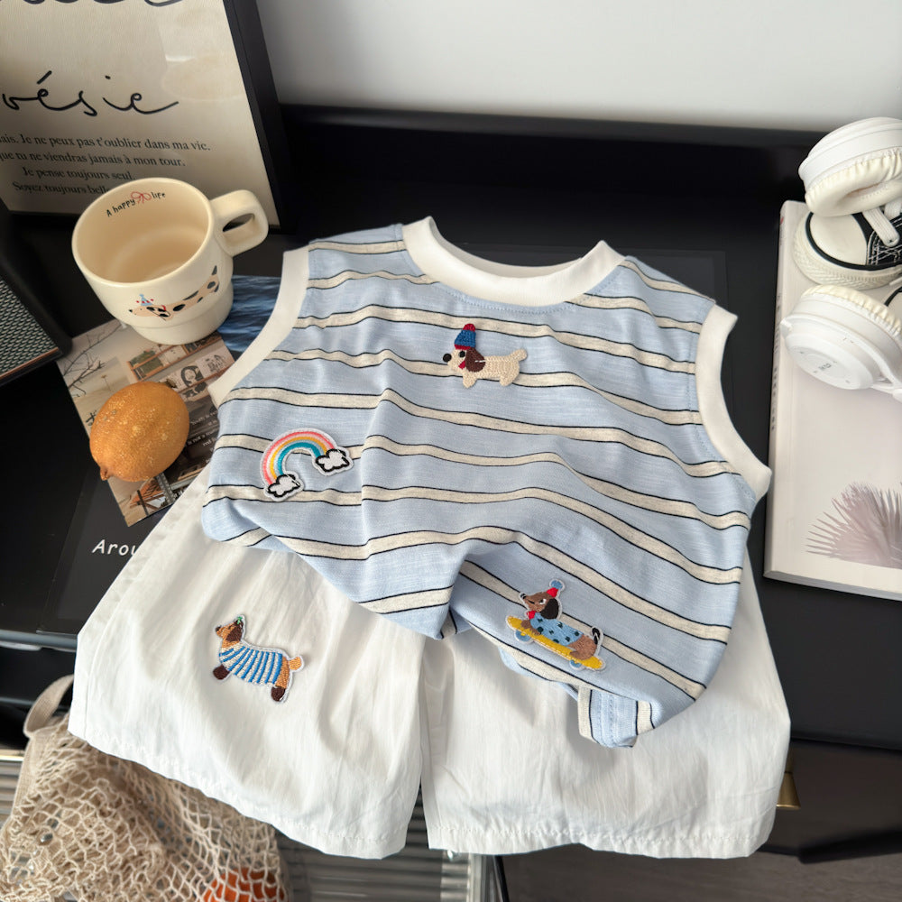 Children's Korean Fashionable Stylish Casual Loose Cartoon Puppy's Children's Suit
