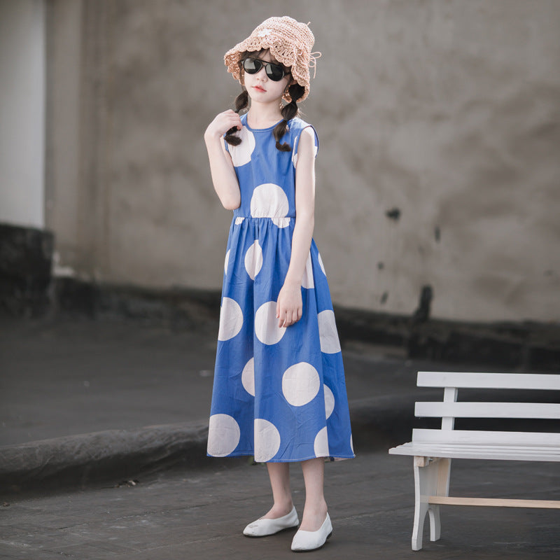 Princess Cotton Loose Western Style Vest Middle Children's Dress