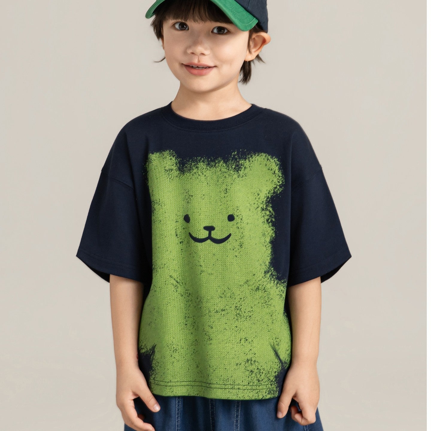 Children's Boy's Cartoon Printed Summer Rib Refreshing Casual Children's T-shirt