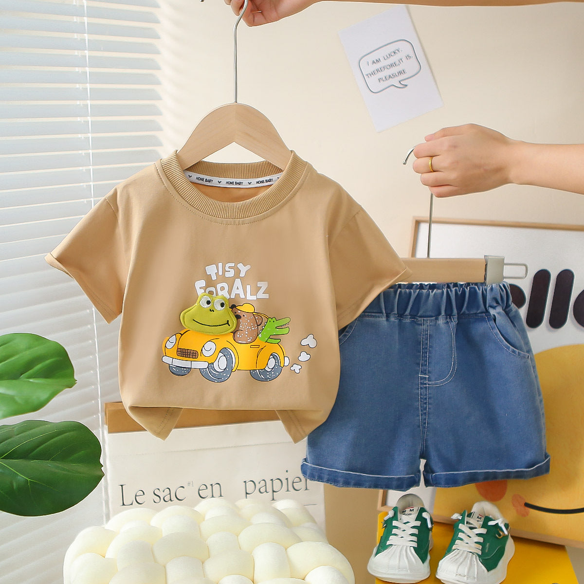 Children's Summer Short-sleeved Thin Casual Western Style Children's Suit