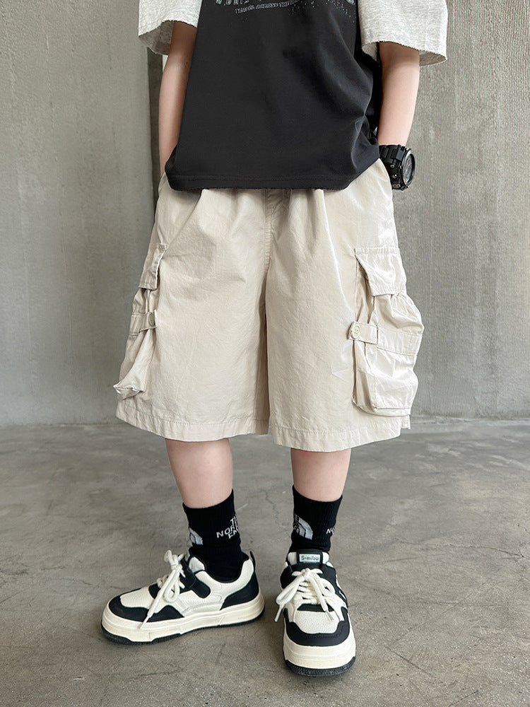 Children's Fashionable Casual Sports Medium Big Fifth Cotton Children's Pants