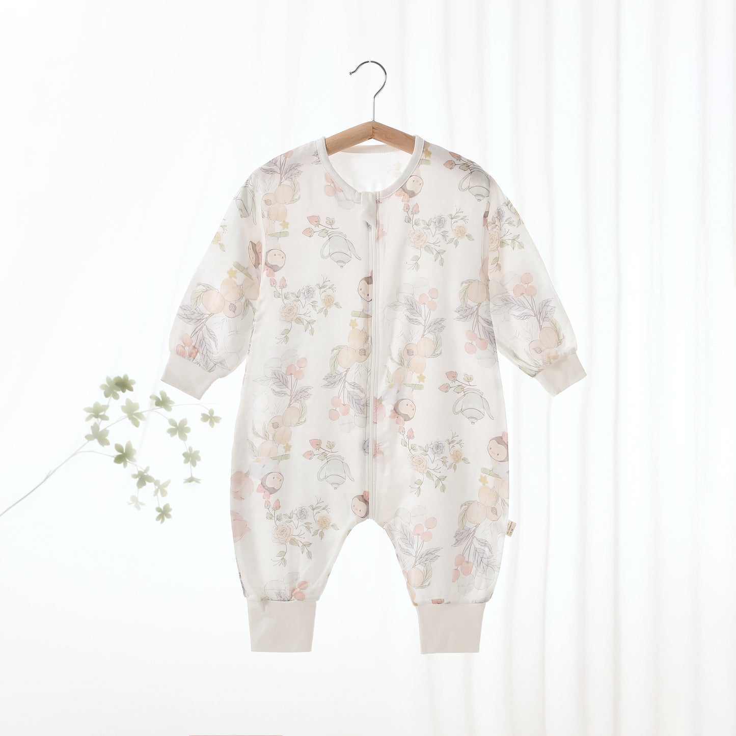 Children's Summer Thin Gauze Split Leg Sleeping Bag Jumpsuit Male Female Jumpsuit, Climbing Suit