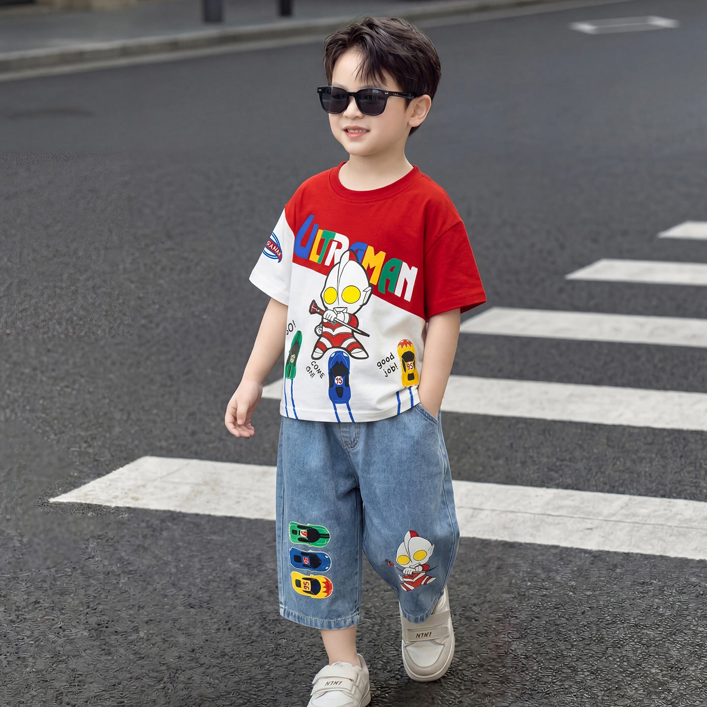 Clothes Summer Short Sleeve Fashion Pu Children's Suit
