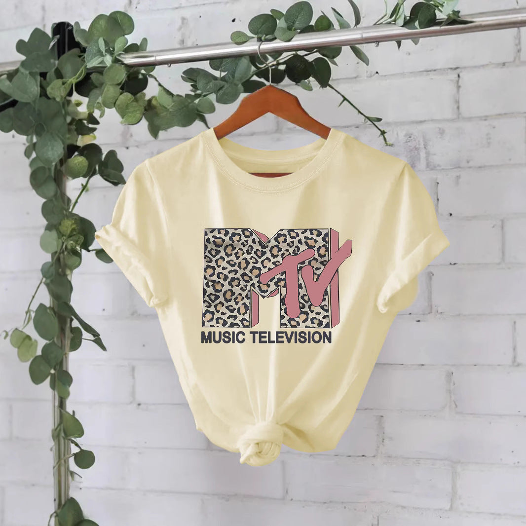 Classy Women's Letter Print Fashion Cotton Women's T-shirt