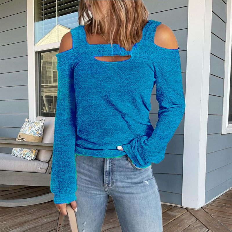 Women's Fashion Casual Solid Color Loose Long Women's T-shirt