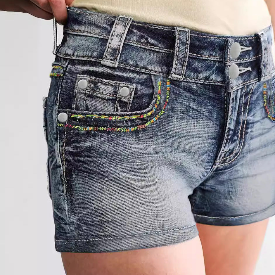 Creative Charming Women's Embroidered Denim Hot Women's Jeans