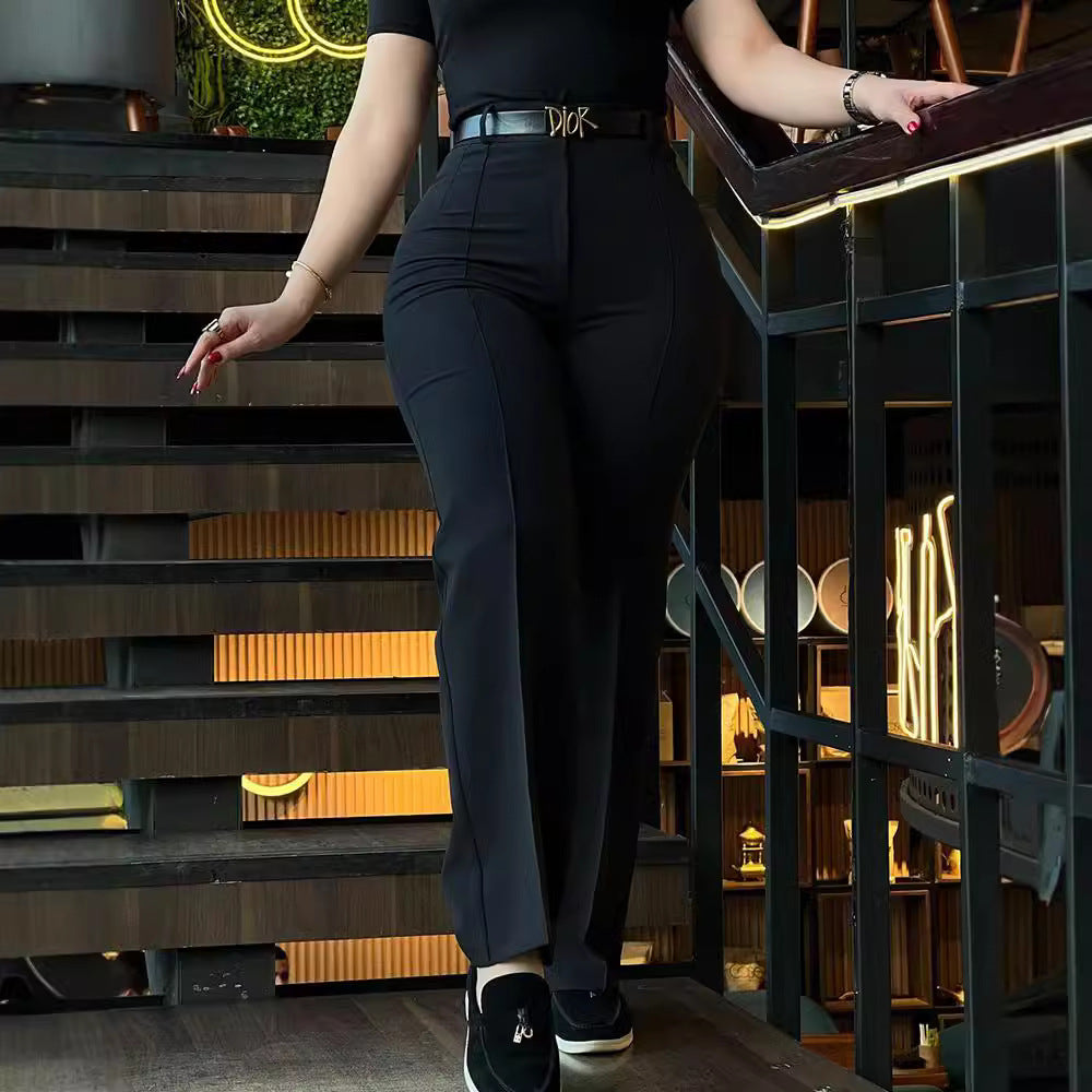 Women's Dry Well High Waist Save Design Casual Pants