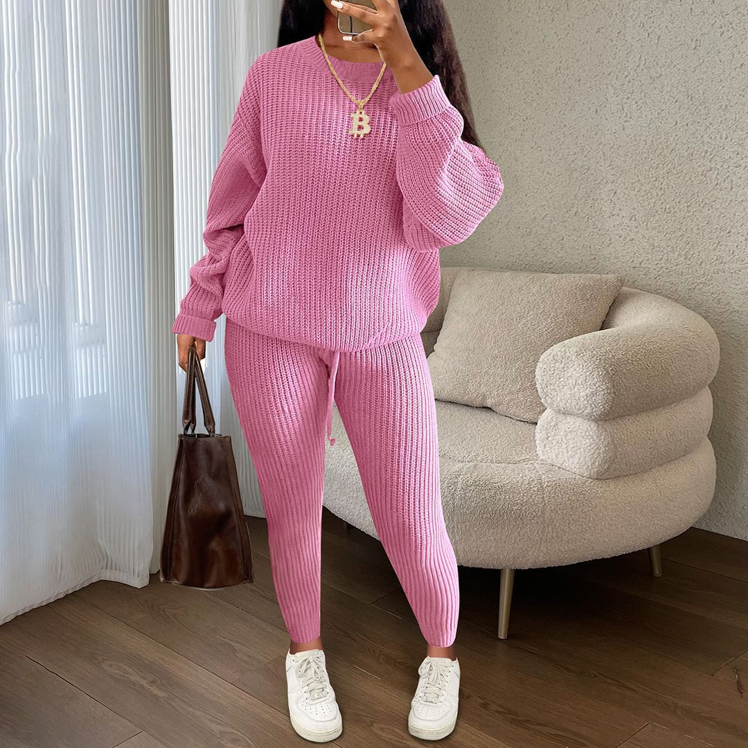 Durable Women's Knitting Trousers Woolen Yarn Fashion Casual Suit