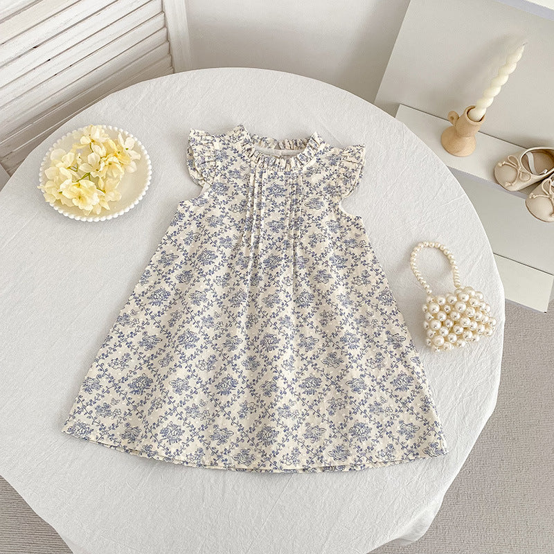 Children's Summer Floral Crawling Suit Jumpsuit Sisters Children's Dress