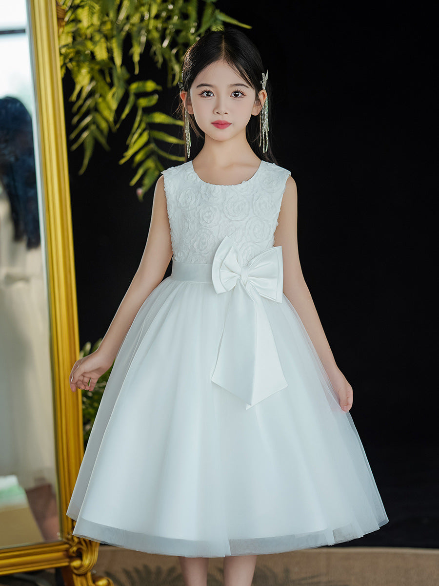 Children's Summer Western Style Princess Little Pettiskirt White Children's Dress