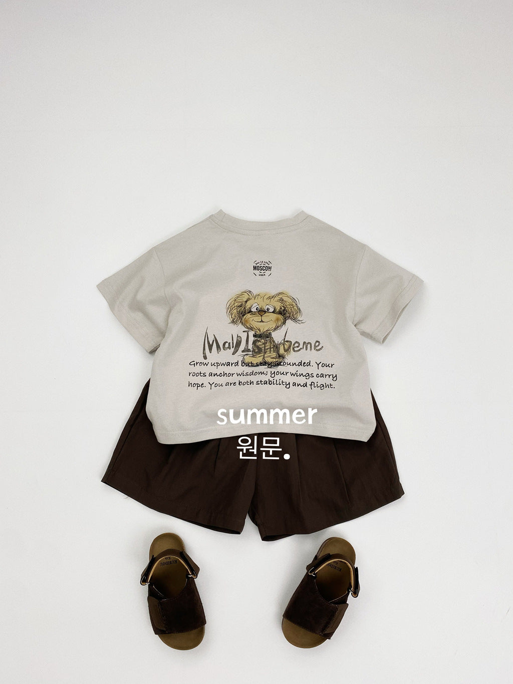 Children's Short-sleeved Summer Boys Cartoon Puppy Short Sleeved Cute Round Neck Children's T-shirt