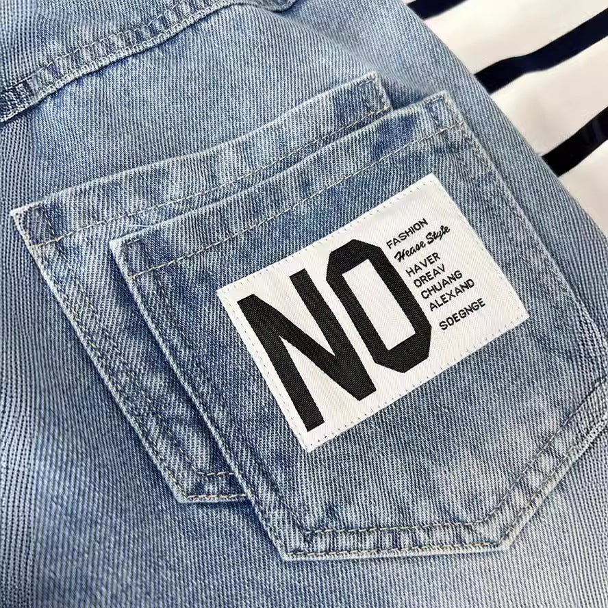 Children's Summer Clothing Washed Soft Denim Cropped Children's Pants