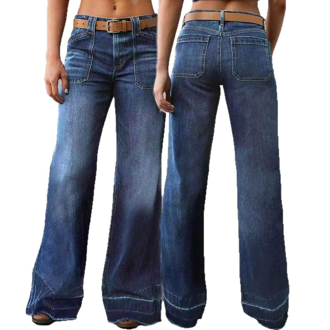 Women's Retro High Waist Straight Loose Slimming Women's Jeans