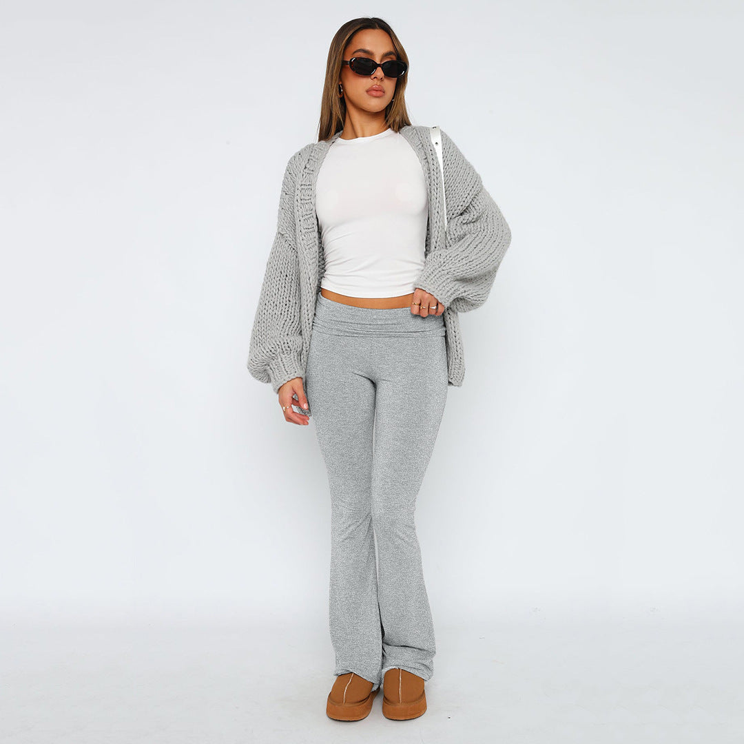 Fashion Pure Color Comfort Slim Slimming Low Waist Casual Pants