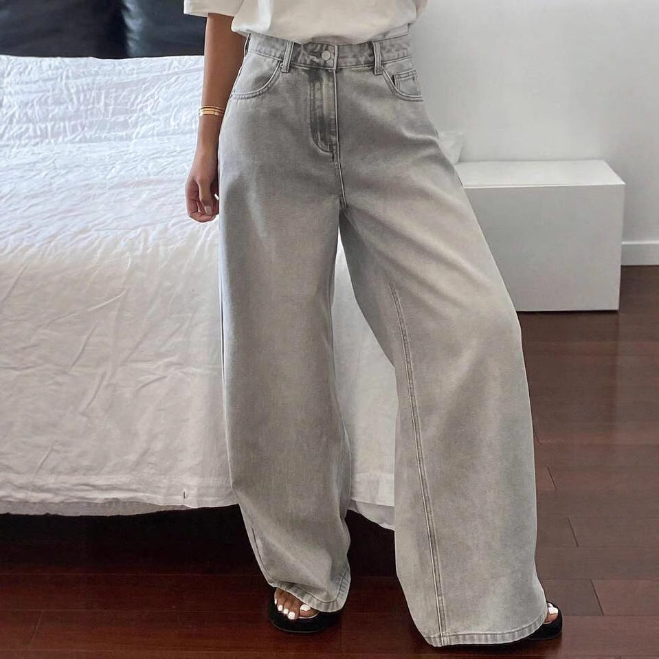 Women's Retro Lazy Autumn American High Waist Pants