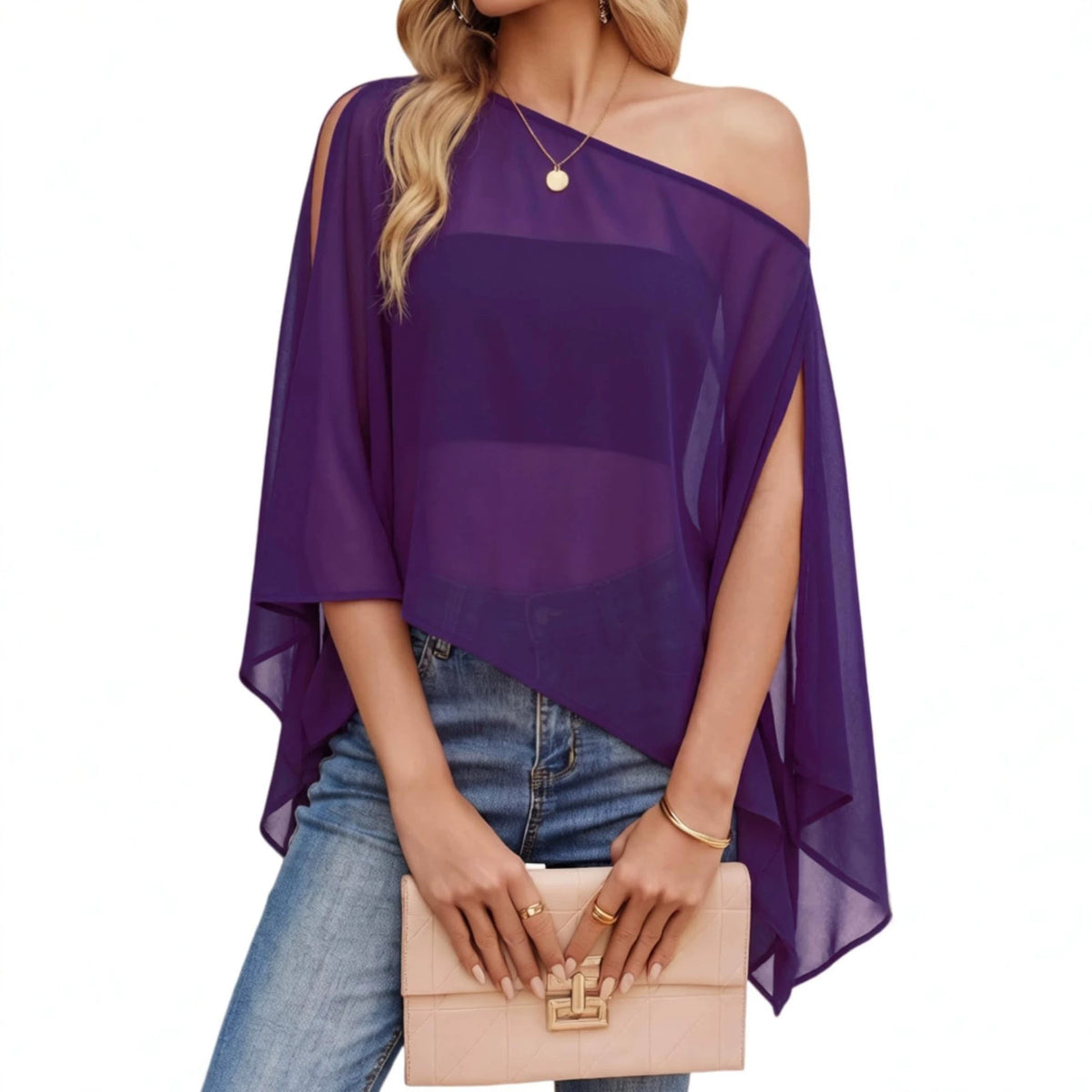 Women's Batwing Sleeve Sun Protective Loose Slimming Tops