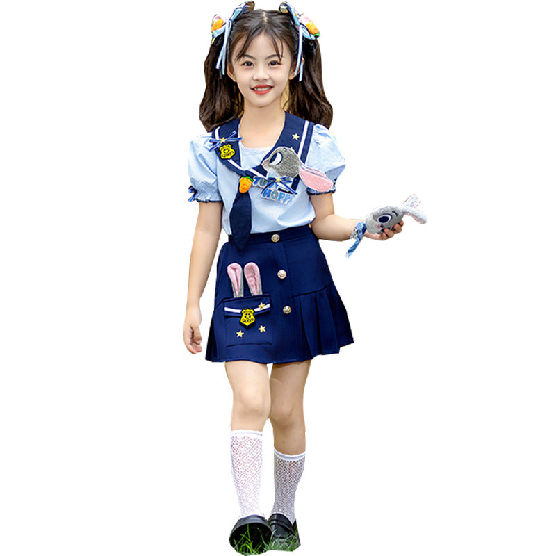 Summer Rabbit Police Officer Performance Costume Western Style Children's Suit