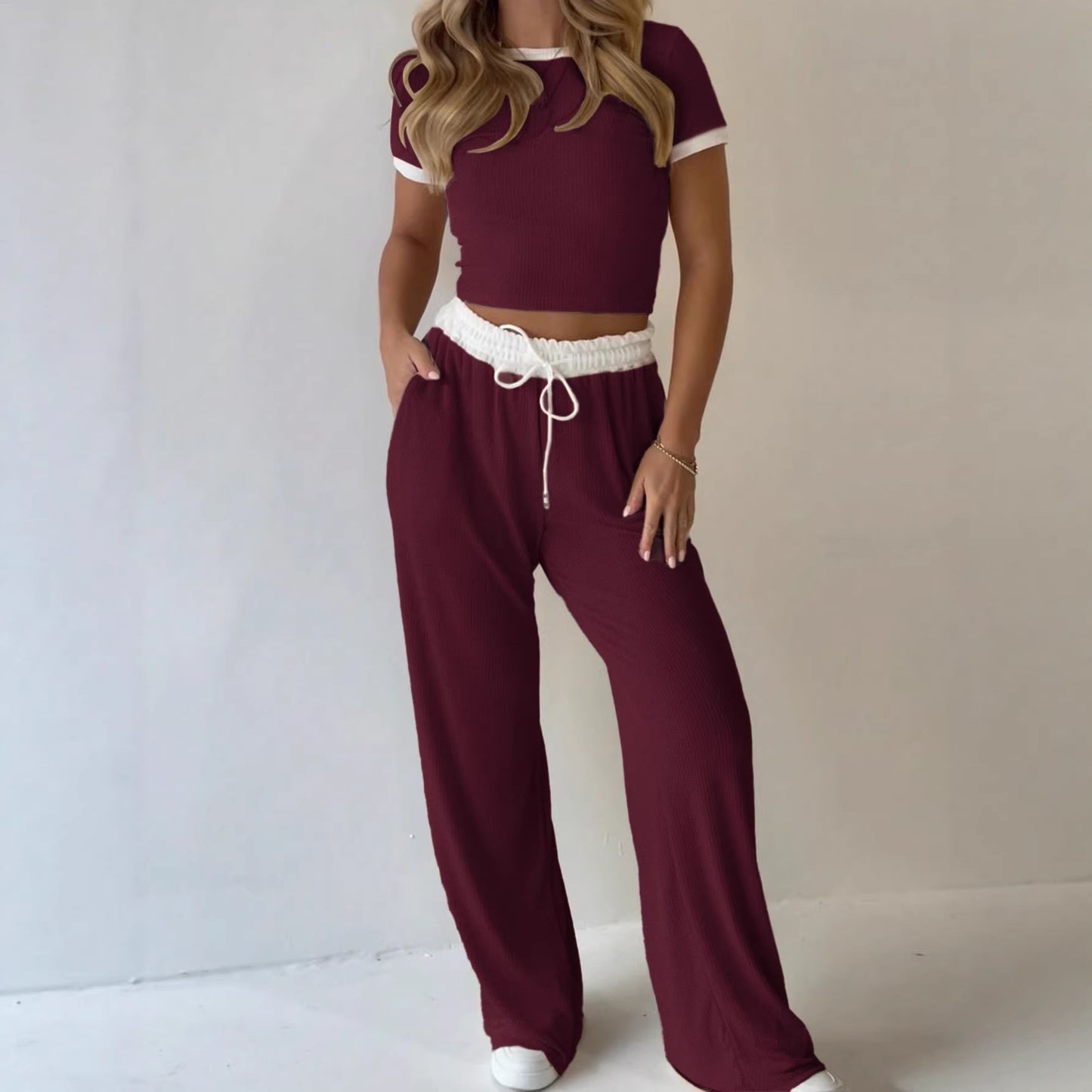 Creative Cool Solid-color Sportswear Two-piece Set Fashion Casual Suit