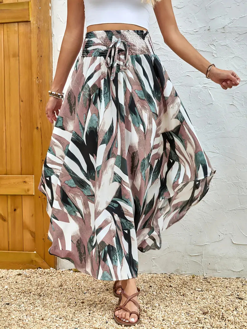Summer Bohemian Style Elegant Personality Print Holiday Skirt