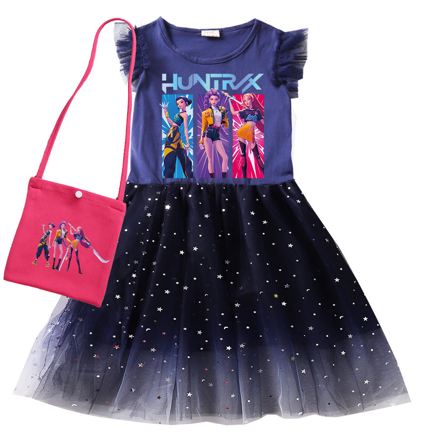 Children's Witch Hunting Group Cartoon Printed Clothing Children's Dress