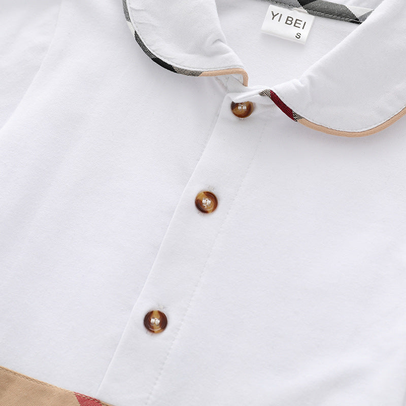 Children's Clothing Preppy Style Spring Cotton Toddler Lapel Children's Dress