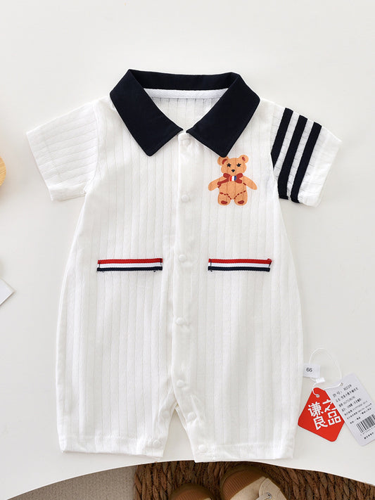 Women's & Men's Cartoon Bear Cotton Jumpsuit Romper Summer Jumpsuit, Climbing Suit